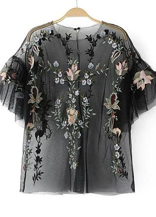 Блузка з вишивкою zara