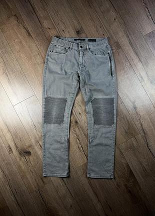 Джинси belstaff чоловічі байкерські сірі biker slim мото джинсы