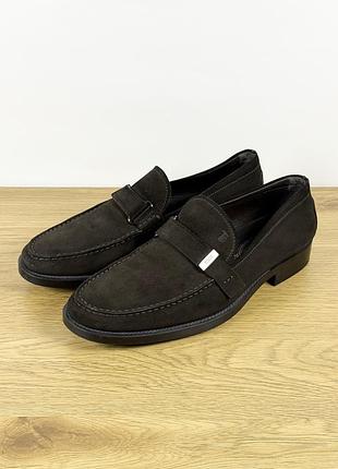 Tod's лоферы мужские замшевые темно-коричневые 41-26.5 см