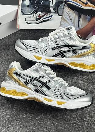 👕 asics gel kayano 14 white silver yellow