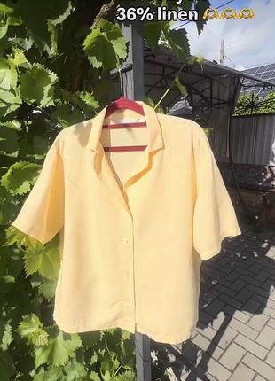 Uniqlo сорочка зі складом rayon & linen blend