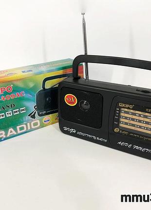 Радиоприемник kipo kb-409ac, мощное радио fm с usb, питание от батарейки r20 или от сети