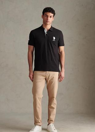 Сорочка  поло u.s. polo assn. чорного кольору  з коротким рукавом  на гудзиках розмір  l