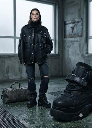 Кожаные кроссовки чанки windsor smith the renegade platform  (на размер 36-36,5)