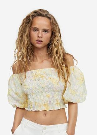 Укороченный вискозный топ h&amp;m