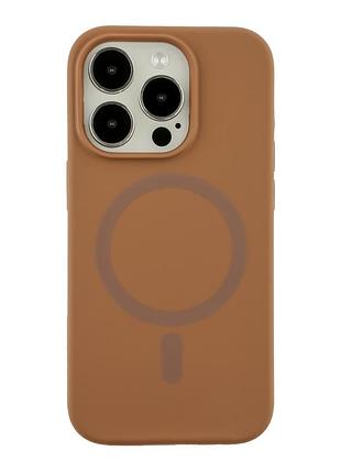 Чохол glow silicone case with magsafe для iphone 14 pro max new brown