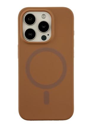 Чохол glow silicone case with magsafe для iphone 15 pro new brown