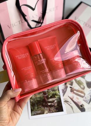 Подарунковий набір з косметичкою white peach mango victoria’s secret