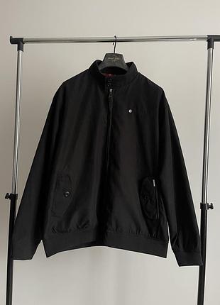 Чоловіча куртка харрінгтон lambretta harrington jacket чорна розмір 2xl бомбер з червоною підкладкою в клітинку тартан fraser