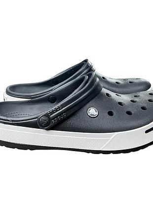 Черные сабо кроксы crocs crocband clog black white, размер 42,5 m9 / w11