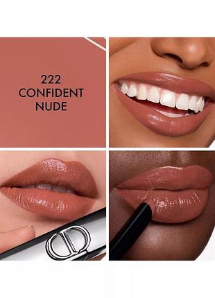 Dior rouge dior on stage ultra longwear shine lipstick губна помада 222 confident nude