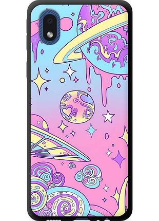 Чехол tpu на телефон samsung galaxy a01 core a013f розовая галактика "4146b-2065-58250"