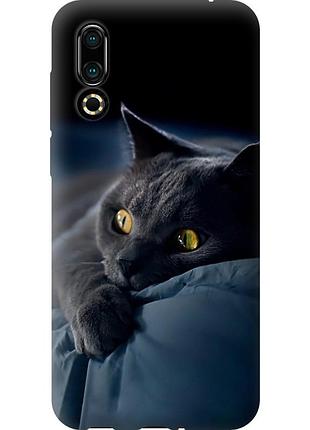 Чохол силіконовий на телефон meizu 16s димчастий кіт "825u-1701-58250"