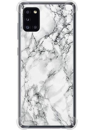 Чохол силіконовий протиударний с посиленими кутами на телефон samsung galaxy a31 a315f мармур білий "4480sp-1908-58250"