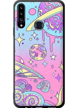 Чехол tpu на телефон samsung galaxy a20s a207f розовая галактика "4146b-1775-58250"