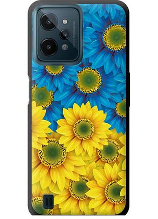 Чехол tpu патриотический на телефон realme c31 жёлто-голубые цветы "1048b-2593-58250"