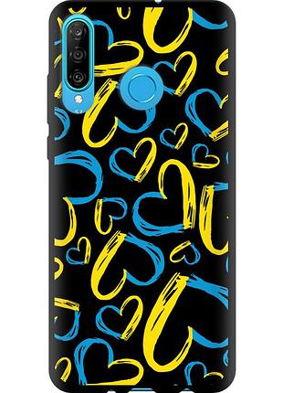 Чехол tpu патриотический на телефон huawei p30 lite сердца ua "5292b-1651-58250"