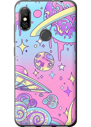 Чохол 2d пластиковий на телефон xiaomi redmi note 6 pro рожева галактика "4146t-1551-58250"