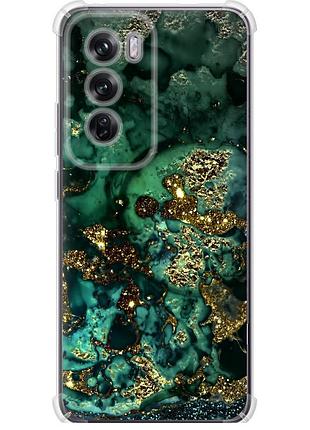Чохол силіконовий протиударний с посиленими кутами на телефон oppo reno12 pro 5g мармур золото багатство "5419sp-3740-58250"