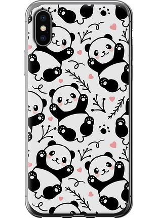 Чехол силиконовый на телефон iphone xs панды "4318u-1583-58250"