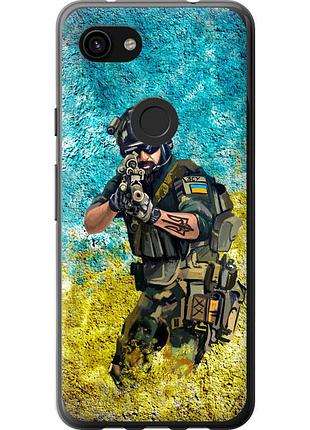 Чохол 2d пластиковий патріотичний на телефон google pixel 3a xl воїн зсу "5311t-1713-58250"
