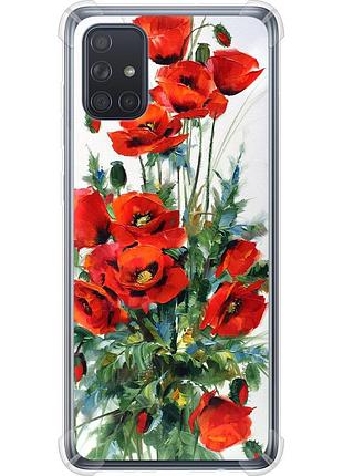 Чехол силикон с усиленными углами на телефон samsung galaxy a71 2020 a715f маки "523sp-1826-58250"