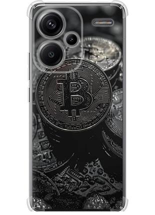 Чохол силіконовий протиударний с посиленими кутами на телефон xiaomi redmi note 13 pro plus 5g black bitcoin "6090sp-3400-58250"