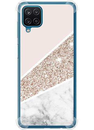 Чехол силикон с усиленными углами на телефон samsung galaxy a12 a125f пастельный мрамор "4342sp-2201-58250"