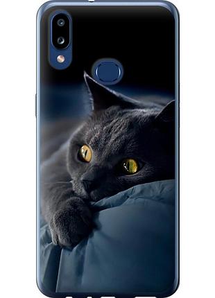 Чехол 2d пластиковый на телефон samsung galaxy a10s a107f дымчатый кот "825t-1776-58250"