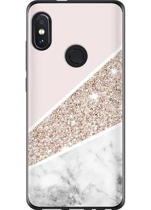 Чехол 2d пластиковый на телефон xiaomi redmi note 5 pro пастельный мрамор "4342t-1353-58250"