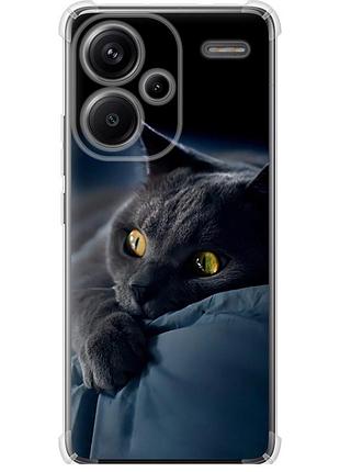 Чохол силіконовий протиударний с посиленими кутами на телефон xiaomi redmi note 13 pro plus 5g димчастий кіт "825sp-3400-58250"