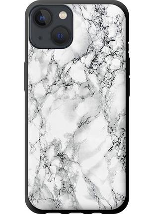 Чехол tpu на телефон iphone 13 мрамор белый "4480b-2374-58250"