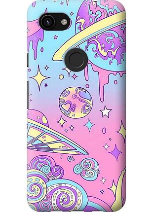 Чехол 2d пластиковый на телефон google pixel 3a xl розовая галактика "4146t-1713-58250"