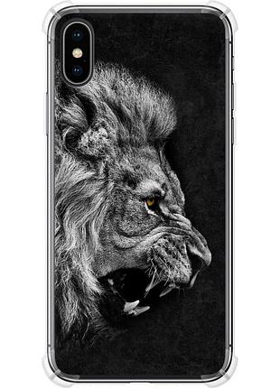 Чехол силикон с усиленными углами на телефон iphone x лев "1080sp-1050-58250"