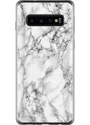 Чехол 2d пластиковый на телефон samsung galaxy s10 мрамор белый "4480t-1640-58250"