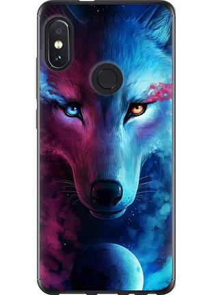 Чехол 2d пластиковый на телефон xiaomi redmi note 5 pro арт-волк "3999t-1353-58250"
