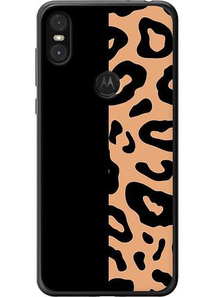 Чехол 2d пластиковый на телефон motorola one пятна леопарда "4269t-1589-58250"