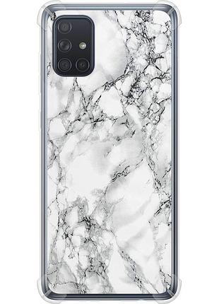 Чехол силикон с усиленными углами на телефон samsung galaxy a71 2020 a715f мрамор белый "4480sp-1826-58250"