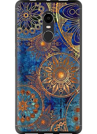 Чехол силиконовый на телефон xiaomi redmi note 4x золотой узор "678u-951-58250"