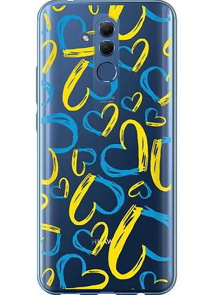 Чехол силиконовый патриотический на телефон huawei mate 20 lite сердца ua "5292u-1575-58250"