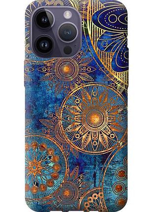 Чохол силіконовий на телефон iphone 14 pro max золотий візерунок "678u-2667-58250"