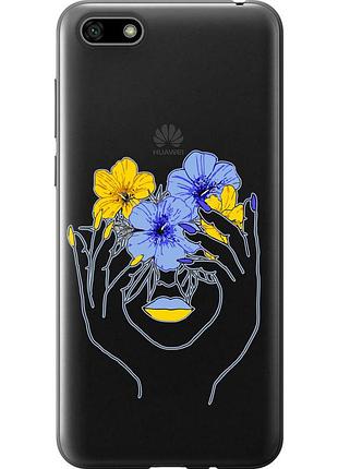Чохол силіконовий патріотичний на телефон huawei honor 7a дівчина v4 "5276u-1805-58250"