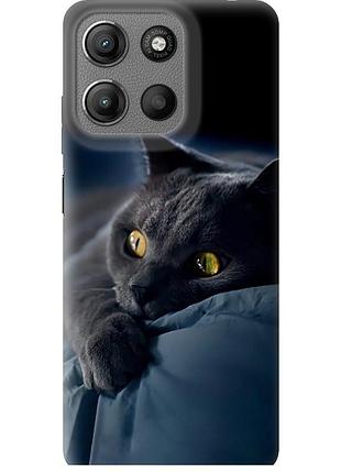 Чехол силиконовый на телефон motorola moto g15 дымчатый кот "825u-3948-58250"