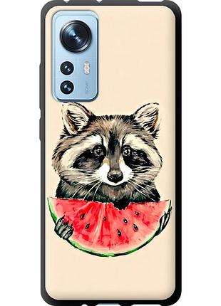 Чехол tpu на телефон xiaomi 12x енотик с арбузом "4605b-2941-58250"