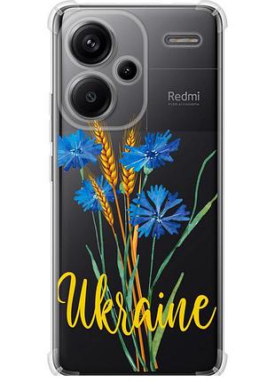 Чохол силіконовий протиударний с посиленими кутами патріотичний на телефон xiaomi redmi note 13 pro plus 5g ukraine v2