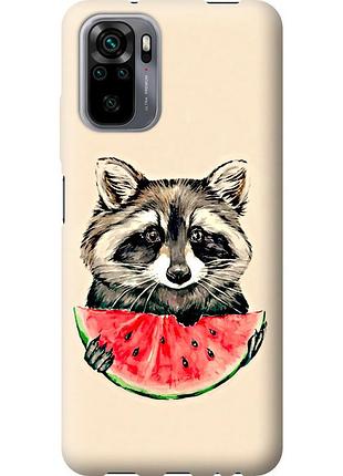 Чехол силиконовый на телефон xiaomi poco m5s енотик с арбузом "4605u-3117-58250"