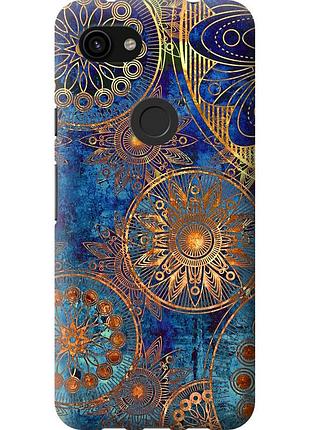 Чехол 2d пластиковый на телефон google pixel 3a xl золотой узор "678t-1713-58250"
