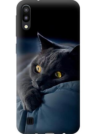 Чехол силиконовый на телефон samsung galaxy m10 дымчатый кот "825u-1661-58250"