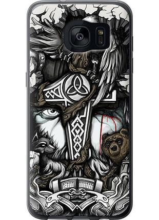 Чехол силиконовый на телефон samsung galaxy s7 edge g935f тату викинг "4098u-257-58250"