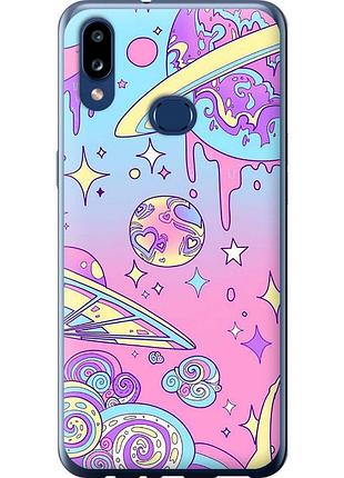 Чехол 2d пластиковый на телефон samsung galaxy a10s a107f розовая галактика "4146t-1776-58250"